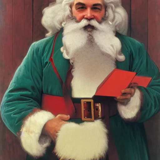 Image similar to a portrait of santa claus dressed as karl marx, in a soviet propaganda style, 4 k, ultra detailed, by yperdetailed by alphonse mucha and william - adolphe bouguereau and john william waterhouse