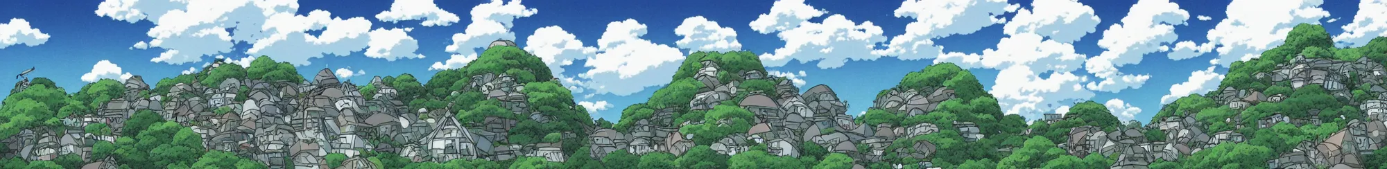 Prompt: A cloudy sky, by studio ghibli,