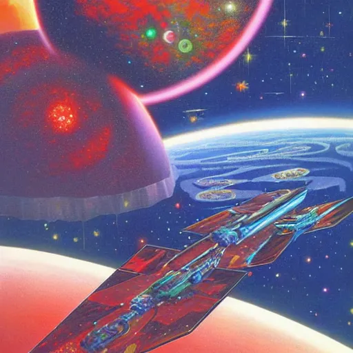 Prompt: Liminal space in outer space by Ron Walotsky