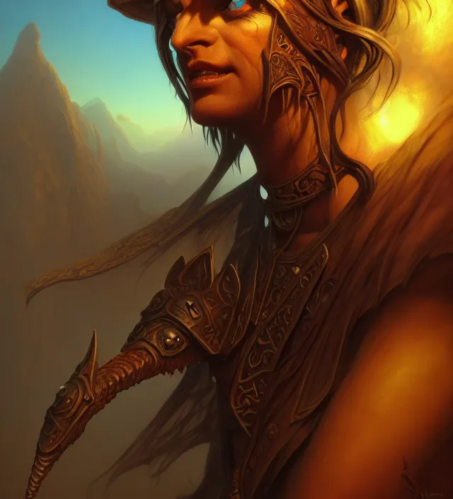 Image similar to subsurface scattering, closeup on a caravan that rests at an oasis, the art of athas and dark sun, brom's dark sun art on a 7 0's style fantasy novel cover, digital painting by brom, amazingly detailed d & d art, concept art, intricate details, beautiful, volumetric lighting, ultrarealistic, cgsociety, artstation