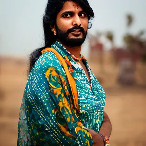 Prompt: portrait of rishab pant as a milf hunter, canon 3 5 mm portrait photography, ultrarealistic