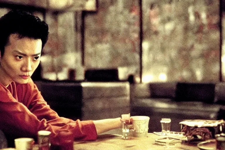 Image similar to wong kar wai lonely movie scene