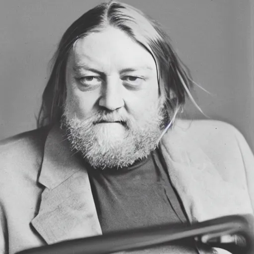 Prompt: robert wyatt hooked up to an electric chair
