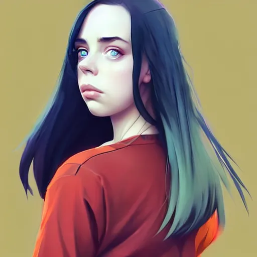 Image similar to a beautiful billie eilish christina hendricks alluring instagram model in crop top, by guweiz and wlop and ilya kuvshinov and artgerm and makoto shinkai and studio ghibli, symmetrical eyes, aesthetic, gorgeous, stunning, alluring, attractive, artstation, deviantart, pinterest, digital art