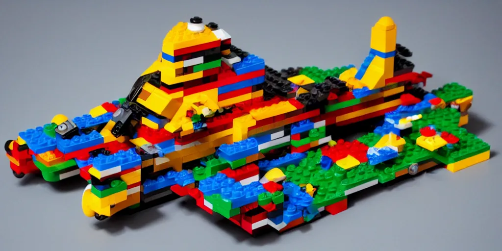 Image similar to spaceship made of lego bricks