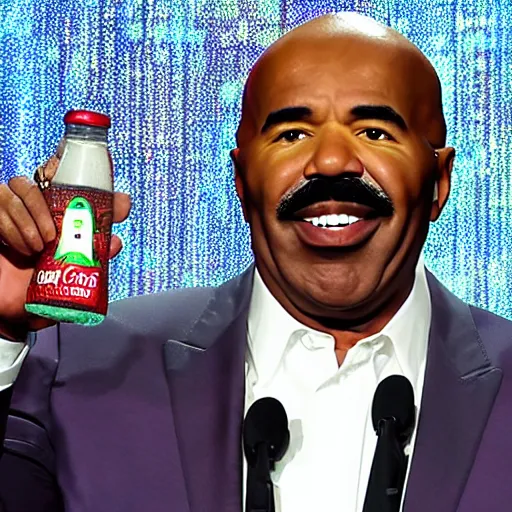 Prompt: steve harvey drinking coke