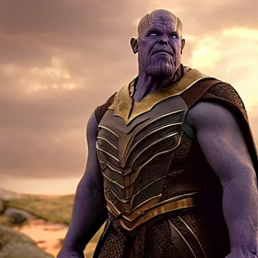 Image similar to movie still of Thanos as a hobbit in Lord of the Rings