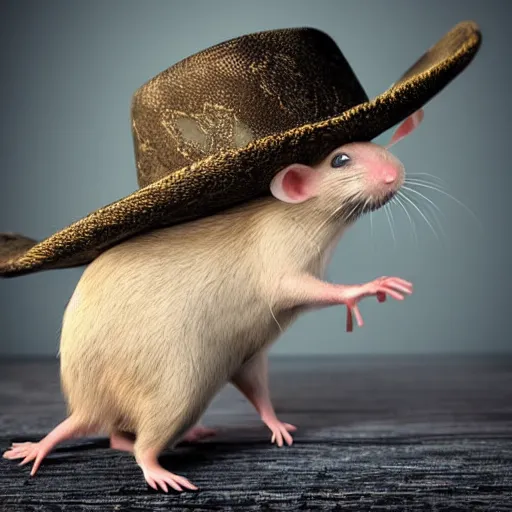 Image similar to rat with a cowboy hat