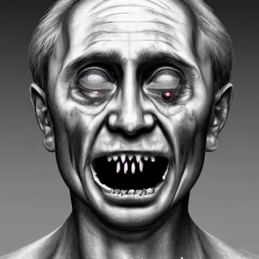 Image similar to a portrait of vladimir putin's, flesh eating worms, macabre, horror saw teeth, horror rotten teeth, peeling face skin, by junji ito and zdzisław beksinski, realistic face, visible face, digital art, artstation, symmetry