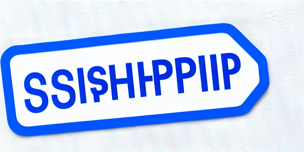 Prompt: a futuristic shipping label on a white background