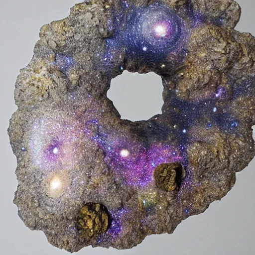 Prompt: Liminal space in outer space, made with geodes!!!!!