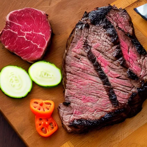 Prompt: detailed schematic of steak