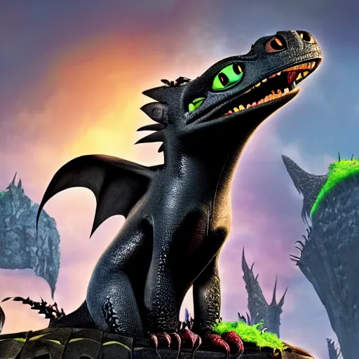 Movie poster of How to train your dragon 4 with Smaug, Stable Diffusion