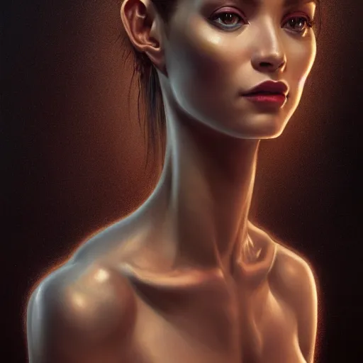 Prompt: wide angle full body portrait of an alien female, a perfect face and perfect body, thin waist, intricate, single face, highly detailed, digital painting, artstation, concept art, smooth, sharp focus, illustration, Unreal Engine 5, 8K, art by artgerm and greg rutkowski and alphonse mucha and david cronenberg and h.r. giger