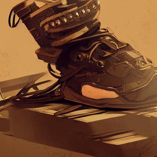 Image similar to hip - hop sneaker concept art, steampunk, sharp focus, illustration, concept art by tooth wu