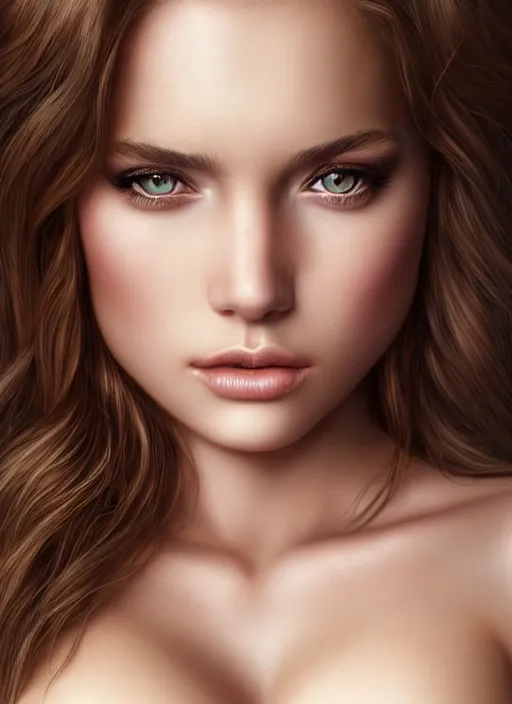 Image similar to a gorgeous female photo, professionally retouched, soft lighting, realistic, smooth face, full body shot, torso, dress, perfect eyes, wide angle, sharp focus on eyes, 8 k high definition, insanely detailed, intricate, elegant, art by marc hill and artgerm and johannes wessermark