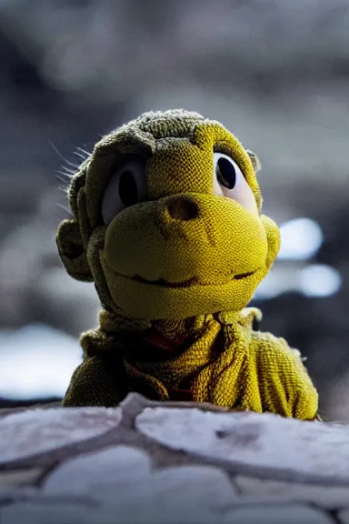 Image similar to very very intricate photorealistic photo of yoshi in an episode of game of thrones, photo is in focus with detailed atmospheric lighting, award - winning details