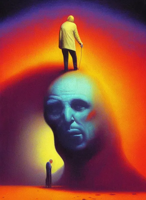 Image similar to alex jones by lisa frank and zdzislaw beksinski