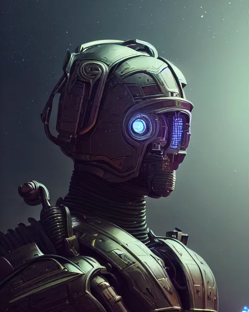 Prompt: male portrait, handsome, sci - fi, palladium, highly detailed armor, intricate background, complex 3 d render by ilya kuvshinov, simon stalenhag, ruan jia, thomas kinkade, victo ngai. unreal engine, blender, octane, ray tracing. sharp focus, masterpiece, post processing, deviantart