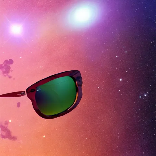 Prompt: a photorealistic 3D octane render of romaine lettuce wearing rayban sunglasses set in space with galaxies, trending on artstation, 8k, hyperrealistic, ray tracing, volumetric lighting