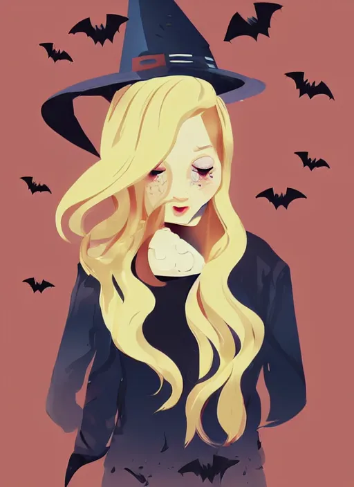 Image similar to little girl with long blonde hair on halloween. clean cel shaded vector art. shutterstock. behance hd by lois van baarle, artgerm, helen huang, by makoto shinkai and ilya kuvshinov, rossdraws, illustration, art by ilya kuvshinov