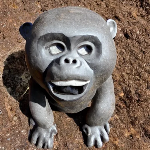 Image similar to potato carved as a monkey