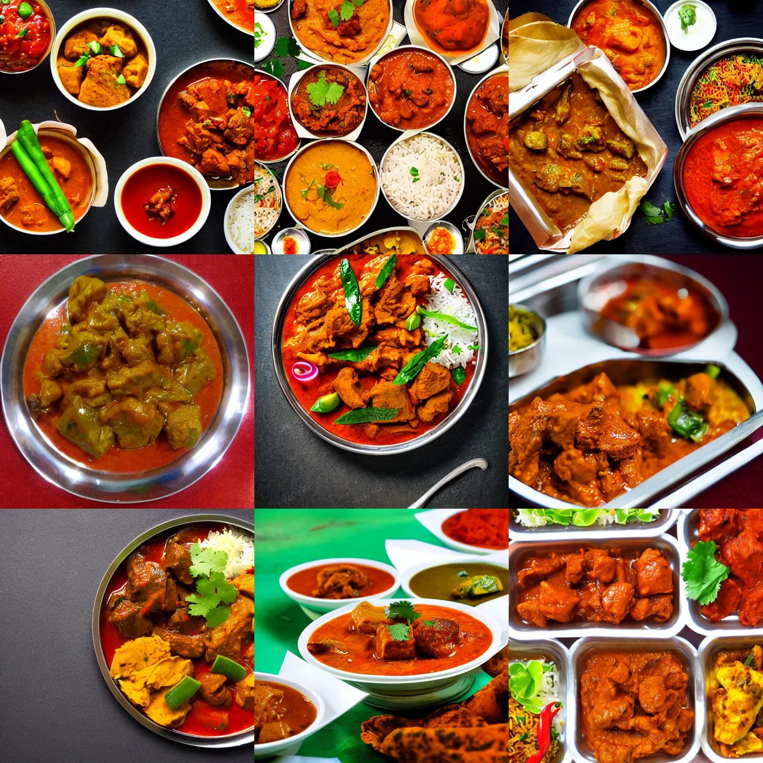 Delicious Spicy Indian Food Take Away Photograph Stable Diffusion 