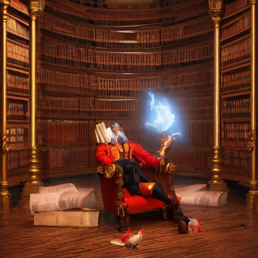 Prompt: diablo from tensei shitara slime datta ken reading in a dusty victorian era library, regal, highly detailed, 8 k, octane render, trending on artstation