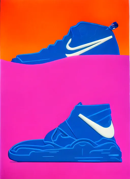 Image similar to nike acg sneaker by shusei nagaoka, kaws, david rudnick, airbrush on canvas, pastell colours, cell shaded, 8 k