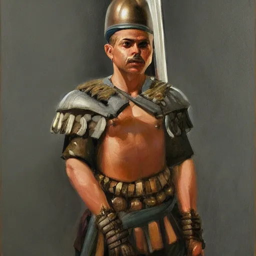 Prompt: a stunning and noble highly detailed portrait of a cuban warrior by josep tapiro baro and edward hopper, trending on artstation, oil painting masterpiece, symmetry, mysterious, very very very aesthetic