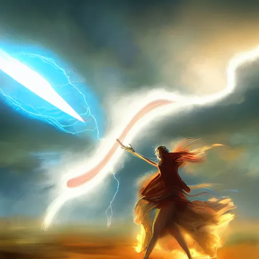 Image similar to lightning creating the spark of life, artstation