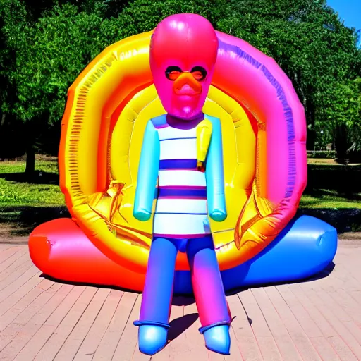 Prompt: inflatable character psychedelic