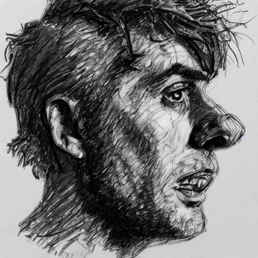 Prompt: a realistic yet scraggly portrait sketch of the side profile of a stern and sophisticated tiny tim, trending on artstation, intricate details, in the style of frank auerbach, in the style of sergio aragones, in the style of martin ansin, in the style of david aja, in the style of mattias adolfsson