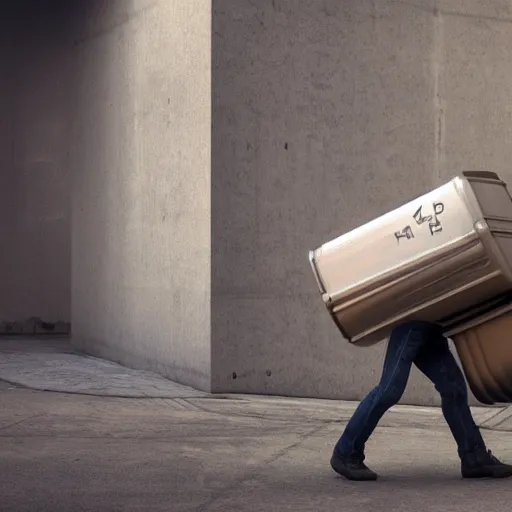 Image similar to portrait of elon musk as a homeless person carrying garbage can, ultra realistic photography, highly detailed, photorealistic, octane render, 8 k, unreal engine