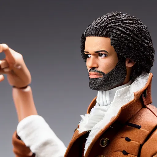 Prompt: action figure from the broadway musical hamilton, studio lighting, highly detailed, product photography