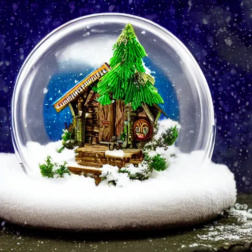 Image similar to Snow globe, candles, Gustav Klutsis, Fallout, Pietro Fragiacomo, Legend of Zelda, mist, snow, pine tree, Aloe vera, swamp, dollar bill, shed, album art,