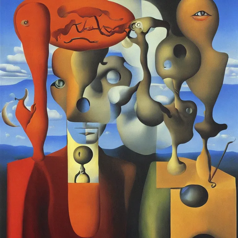 Image similar to a surrealist painting about ocularcentrism in visual culture, by rene magritte, by salvador dali, by frida kahlo, by max ernst, oil painting, surrealist painting, highly detailed, 4 k.