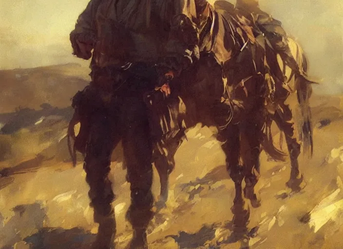 Prompt: oil painting of old rugged cowboy with whiskey glass, art by anders zorn, wonderful masterpiece by greg rutkowski, beautiful cinematic light, american romanticism by greg manchess