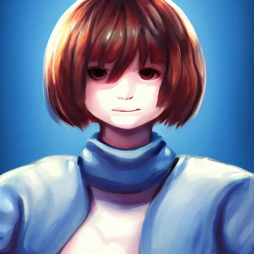 Image similar to Frisk Sans Chara Fusion, digital Painting, ultradetailed, artstation, oil Painting, ultradetailed, artstation