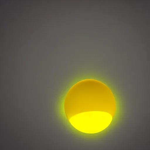 Prompt: 3 d octane render of a glowing yellow orb with white clear wings flying