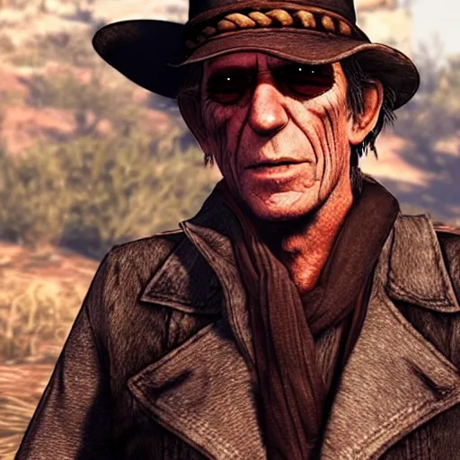 Image similar to keith richards in red dead redemption