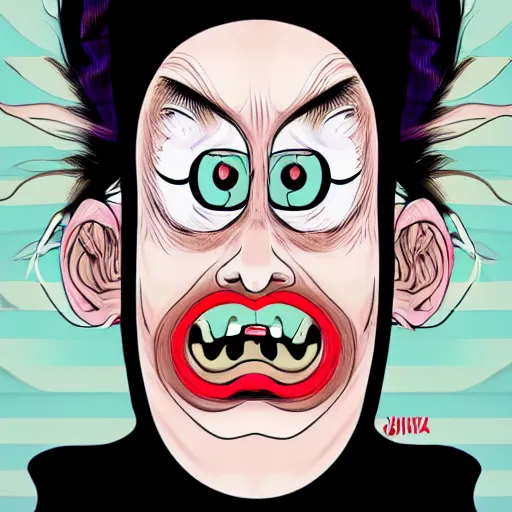 Image similar to a distorted and disfigured woman, in the style of junji ito