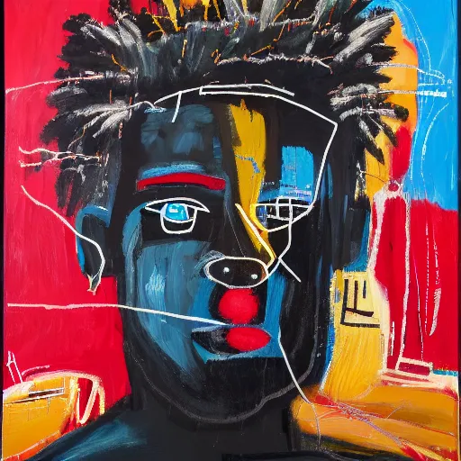 Image similar to A extremely highly detailed majestic hi-res beautiful immaculate head and shoulders painting of a strong black african man by Jean-Michel Basquiat, 8k, high textures, hyper sharp, insanely detailed and intricate, super detailed, 4k HDR high quality