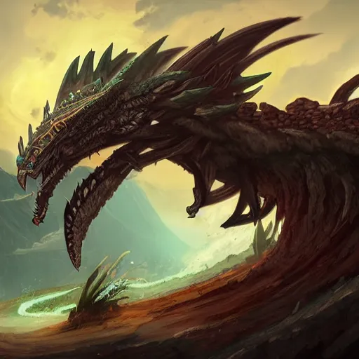 Prompt: The epic thunder serpent dragon, epic fantasy style, in the style of Greg Rutkowski, hearthstone artwork
