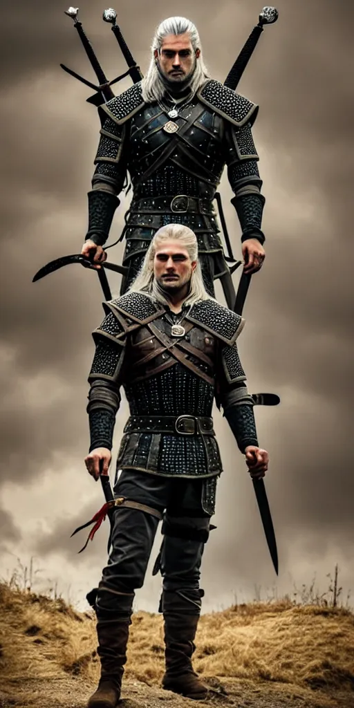 Image similar to a witcher with cloth armor and sword