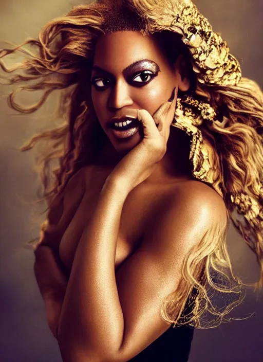 Image similar to beyonce photohoot styled by nick knight posing majestic style , vogue magazine, Highly realistic. High resolution. Highly detailed. Dramatic. 8k.4k.