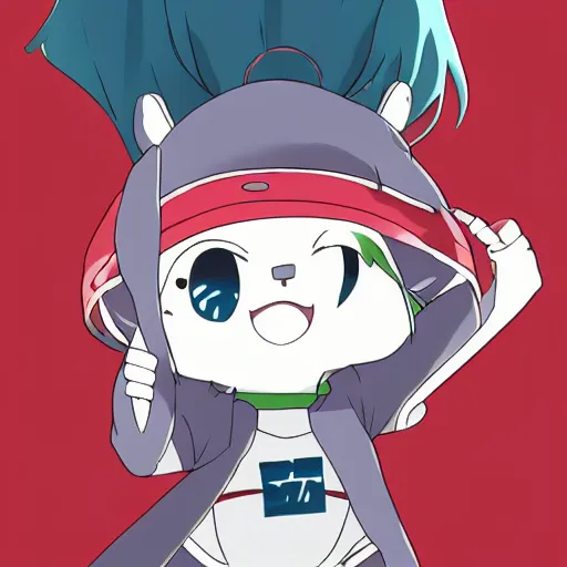 Image similar to an anime seal in the style of studio trigger