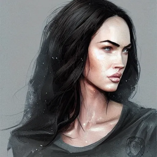 Image similar to “ portrait of megan fox by greg rutkowski, young, attractive, highly detailed portrait, scifi, digital painting, artstation, concept art, smooth, sharp foccus ilustration, artstation hq ”