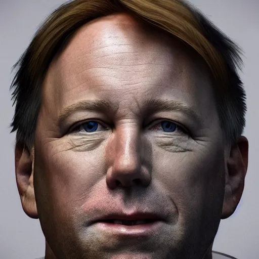 Image similar to hyperrealistic mixed media image of info wars alex jones wearing tin foil cone shaped hat, stunning 3 d render inspired art by xiang duan and thomas eakes and greg rutkowski, perfect facial symmetry, hyper realistic texture, realistic, highly detailed attributes and atmosphere, dim volumetric cinematic lighting, 8 k octane detailed render, post - processing, masterpiece,