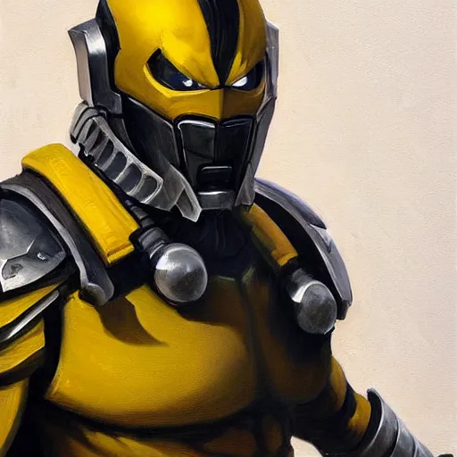 Image similar to greg manchess portrait painting of cyrax from mortal kombat as overwatch character, medium shot, asymmetrical, profile picture, organic painting, sunny day, matte painting, bold shapes, hard edges, street art, trending on artstation, by huang guangjian and gil elvgren and frank frazetta